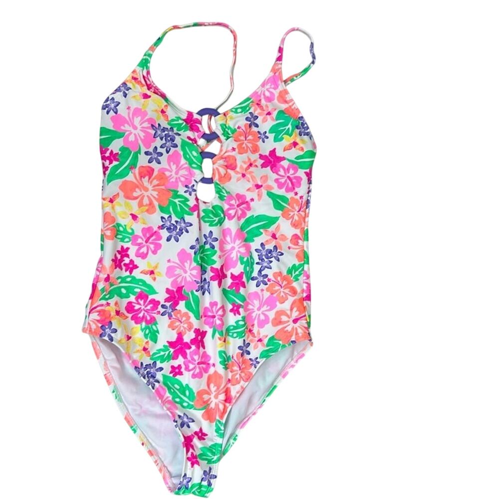 California Waves Womens M Multi Hawaii Sunset One Piece Swimsuit NWT